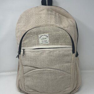 Natural Handmade Large Multi Pocket Hemp Backpack (THC FREE)